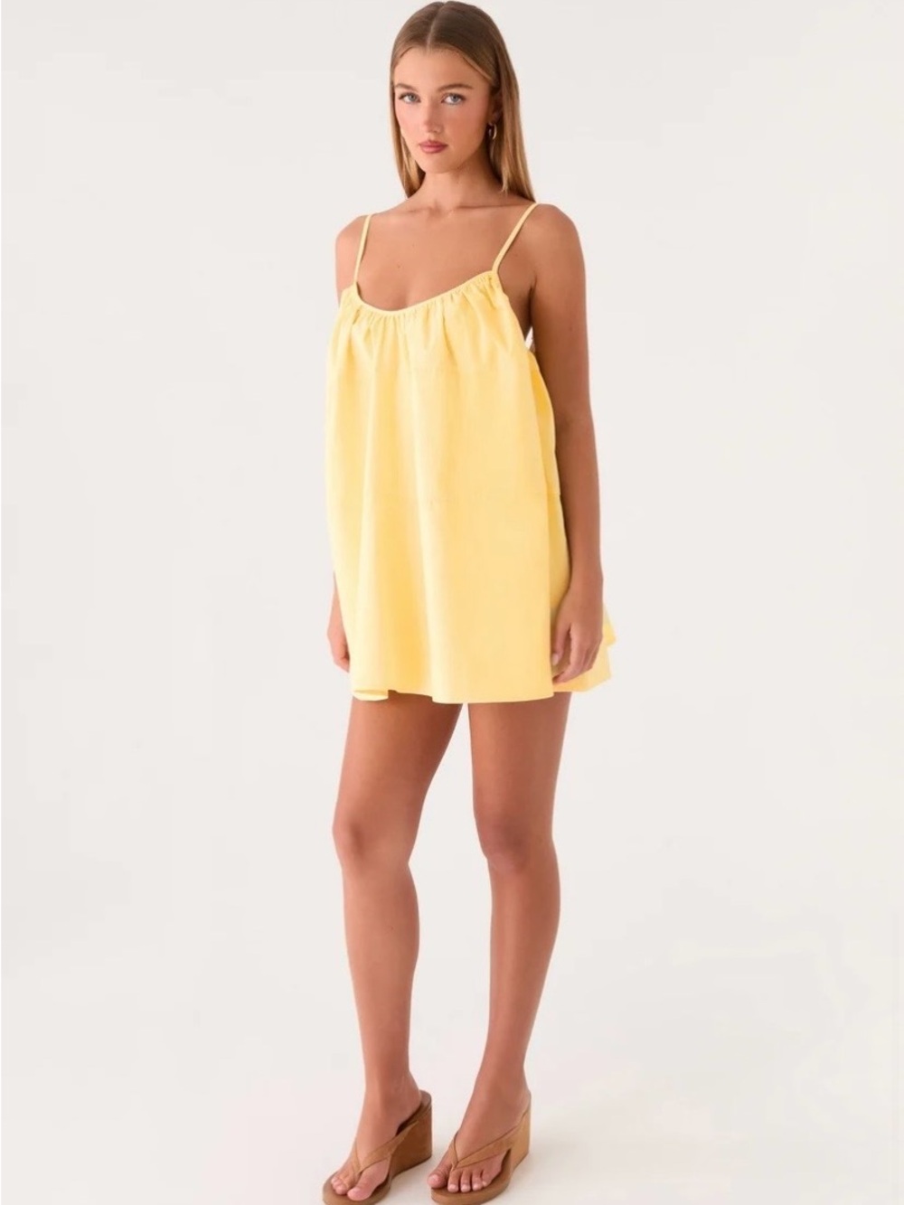Peppermayo Yellow Lorima Mini Dress - Womens Size 6 - Picture 6 of 8